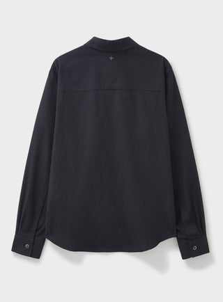Men's black recycled cotton overshirt