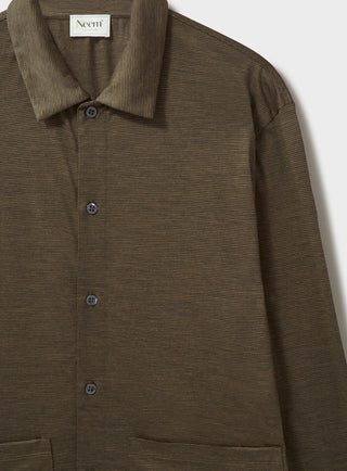 Men's tan brown striped ZQ merino wool jacket