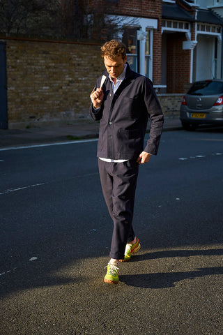 Men's Navy Recycled Cotton Twill Chancery Suit