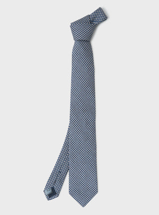100% Tencel Como Dogstooth Blue Tie