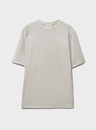 Men's merino wool white ecru T-shirt UK