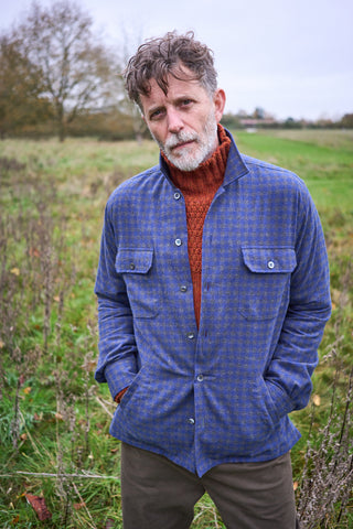 blue flannel overshirt