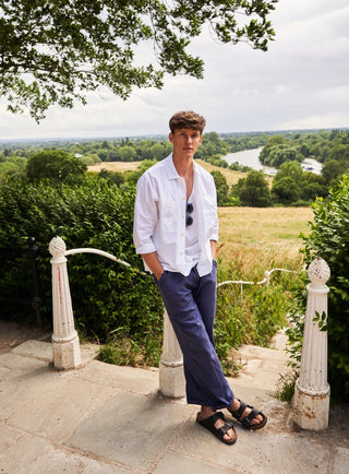 sustainable menswear white double pocket shirt overshirt men with white mens popover shirt
