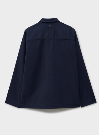 Men's navy recycled cotton twill jacket 