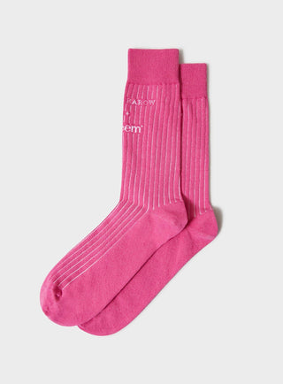 Recycled Cotton Bright Pink Men's Socks Accessories 