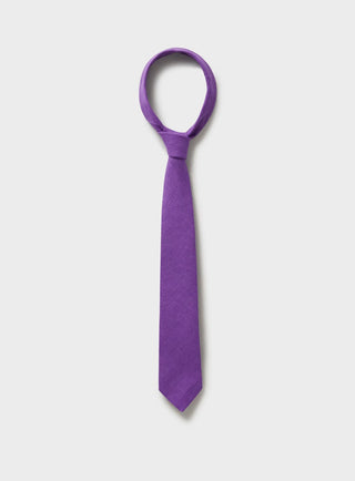 sustainable menswear italian linen tie Neem London violet