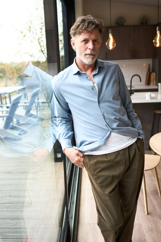 Recycled Denim Indigo Cut Away Shirt 