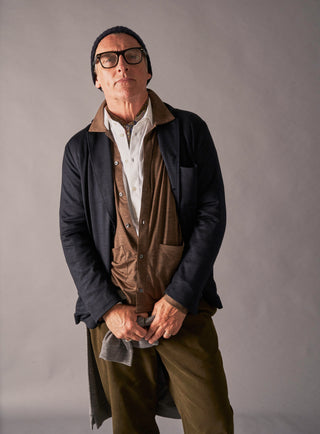 Men's tan brown striped ZQ merino wool jacket