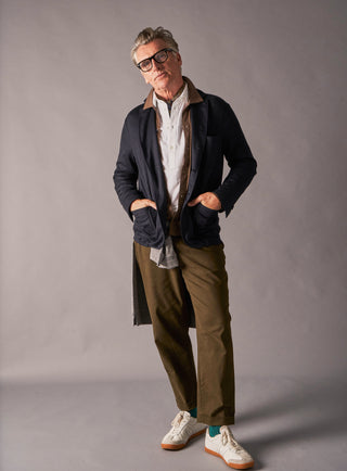 Mens white popover shirt