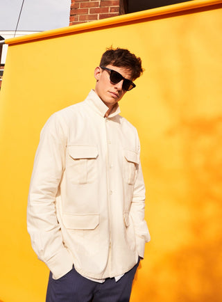  sustainable menswear regenerative cotton undyed & unbleached overshirt men
