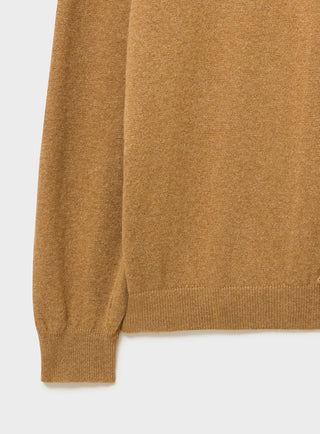 Recycled Italian Wool Tan Knitted Crew Neck