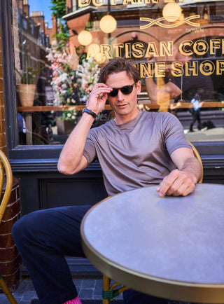 sustainable menswear ZQ merino traceable wool jersey oatmeal best quality t shirts
