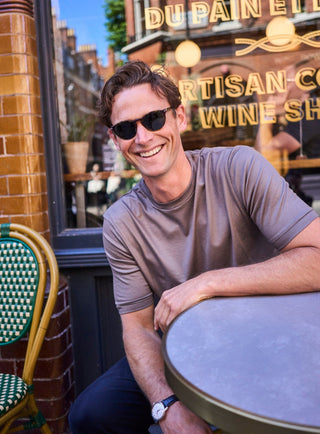 sustainable menswear oatmeal ZQ merino traceable wool best quality t shirts 