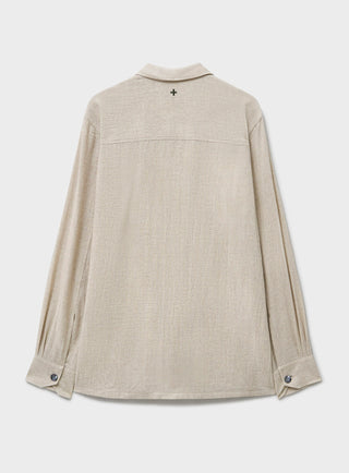 Men's beige stone recycled cotton overshirt