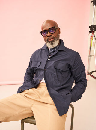 sustainable menswear mens navy overshirt