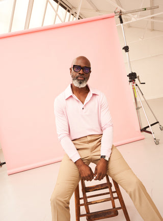 ZQ Merino Wool Jersey Long Sleeve Pink Polo Polo Shirts Neem London 