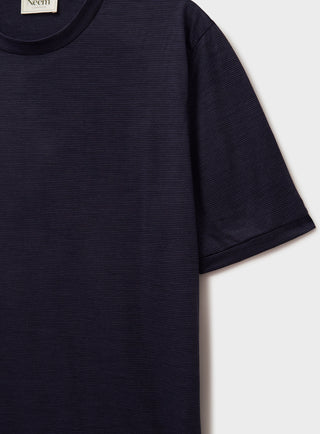 Men's Merino Wool Navy Stripe T-Shirt T-Shirts Neem London 