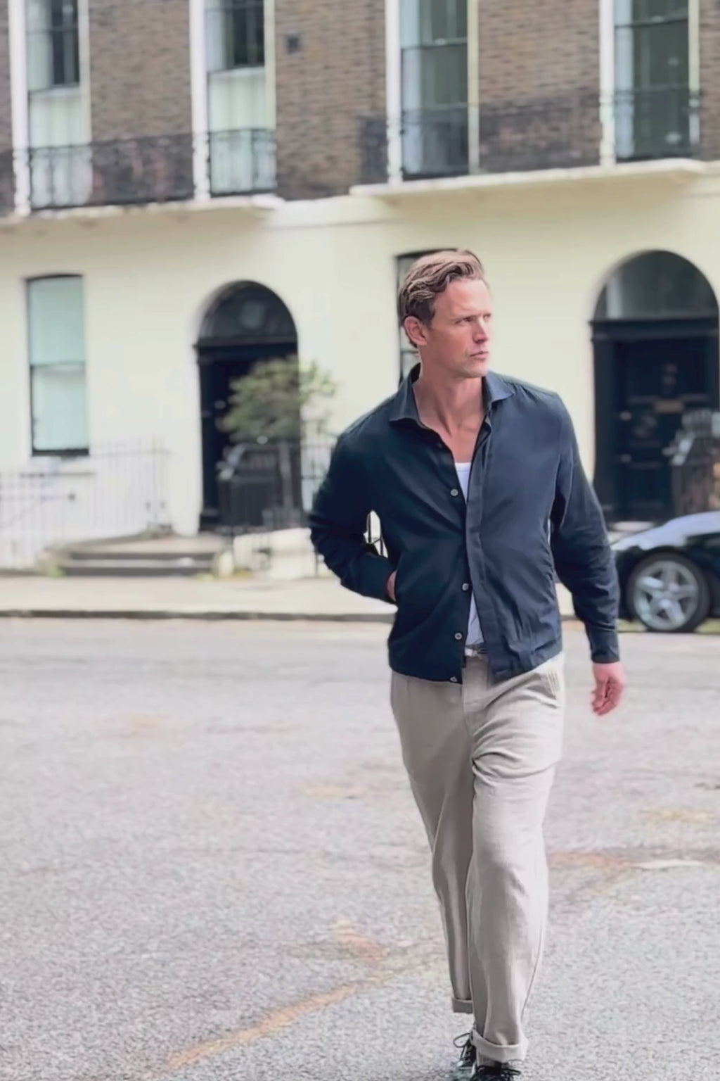 Men's recycled cotton black Jacket UK