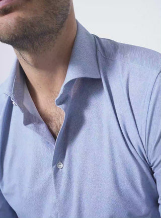 stretch shirt mens sky blue