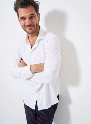 mens white Non-Iron stretchy shirt 